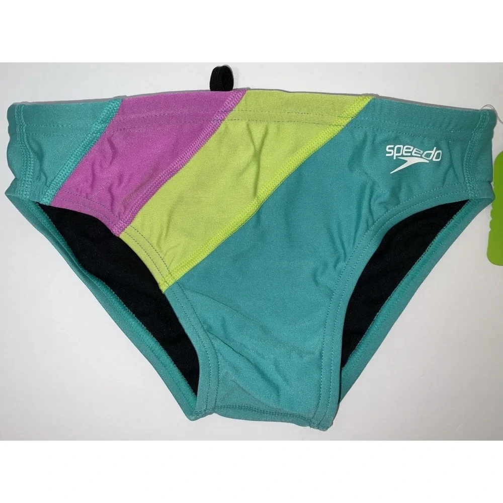 NWT Men's Speedo Vibe Collection Eco Endurance Brief Swim Trunks Acid Lime 28